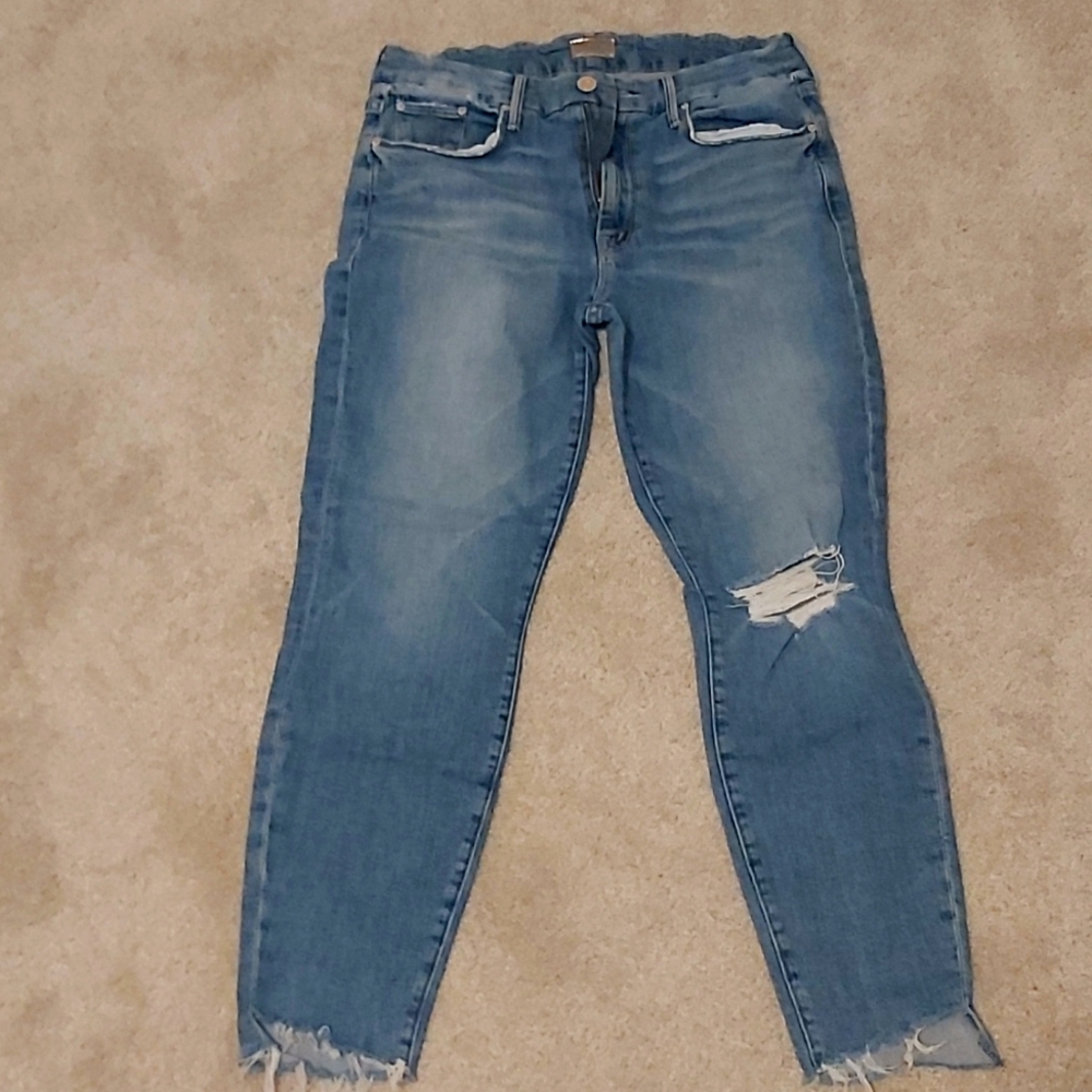Distressed Blue Jeans